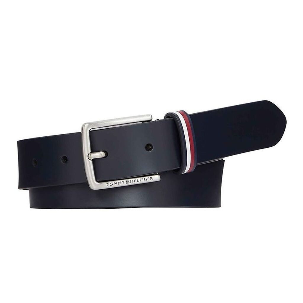 Tommy Hilfiger Bælte - Leather Belt - Navy Blue