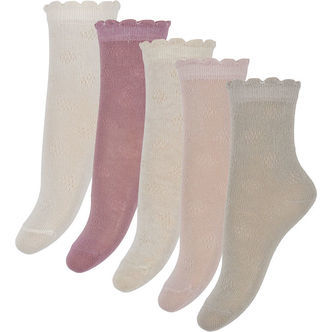 Minymo Strømper - 5-pak - Shell m. Hulmønster