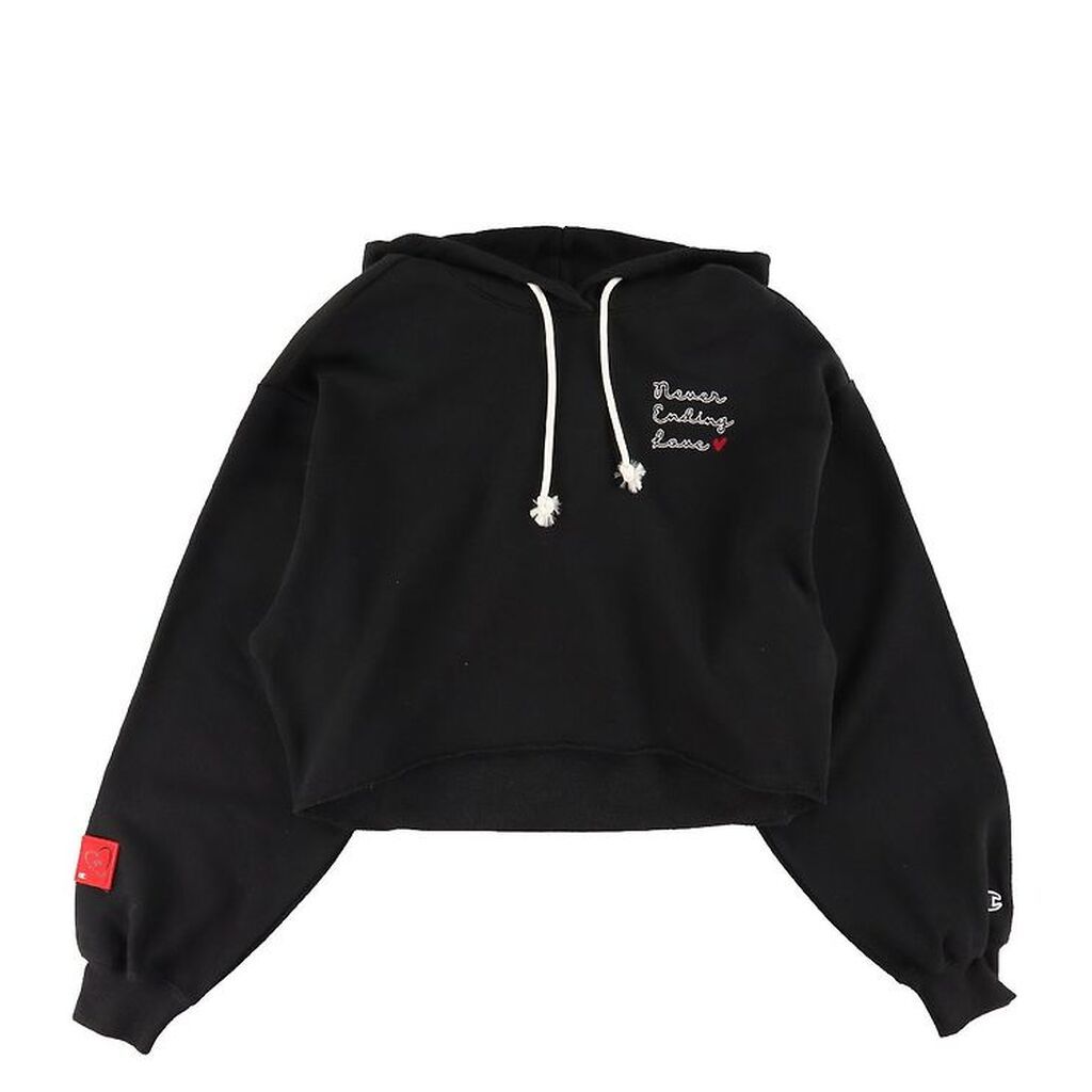 Champion Fashion Hættetrøje - Crop - Sort