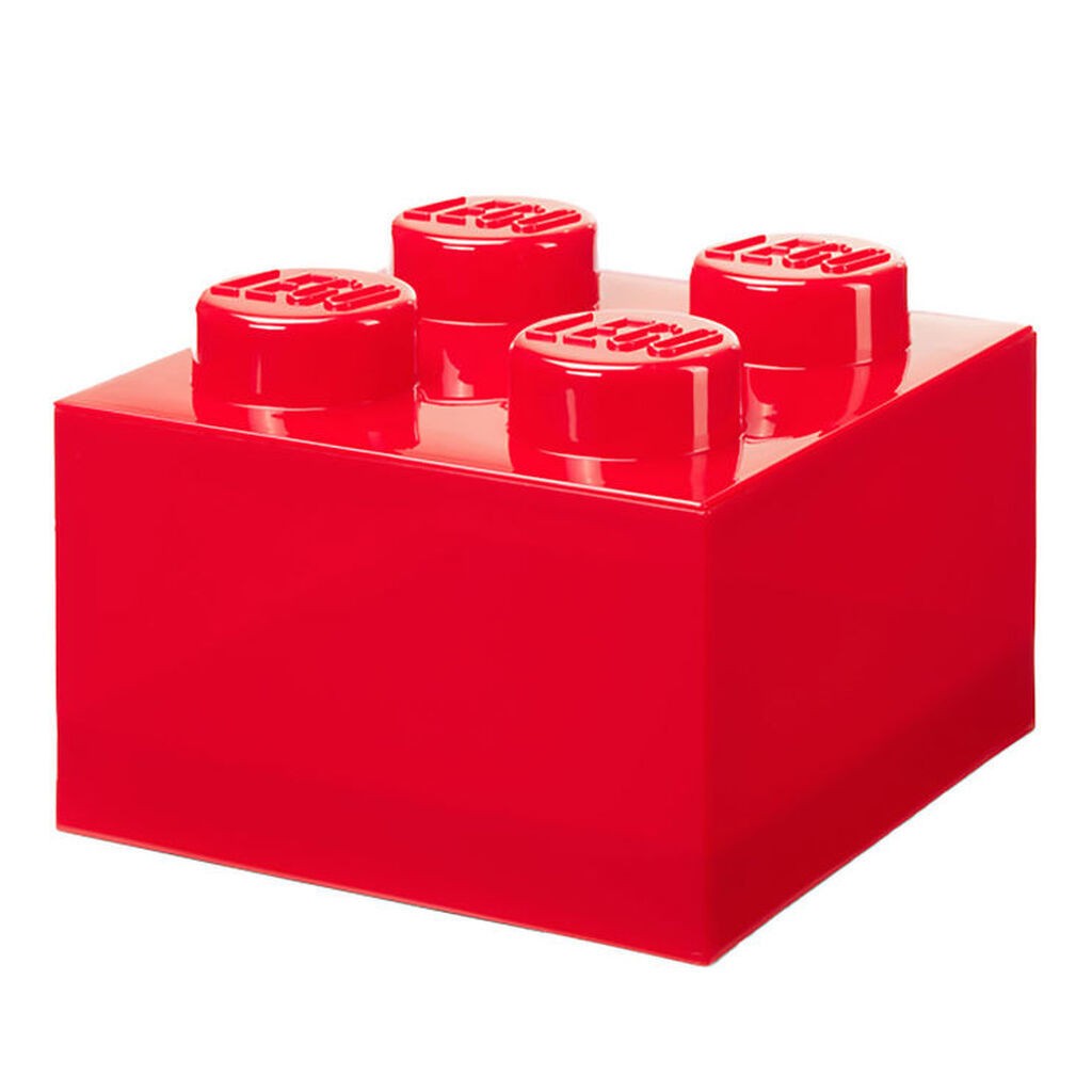 LEGOÂ® Storage Opbevaringsboks - 4 Knopper - Translucent Red