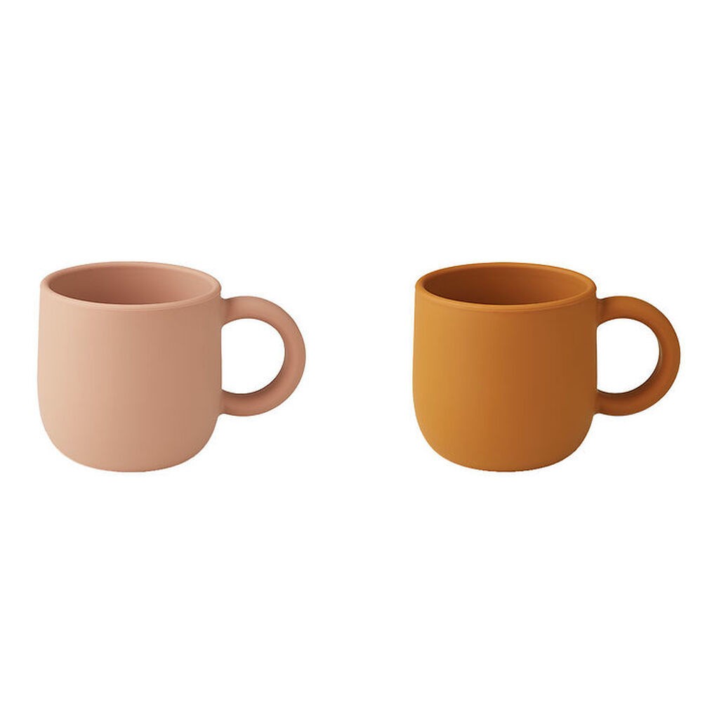 Liewood Kopper - Silikone - 2-Pak - Merce - Mustard/Dark Rose M