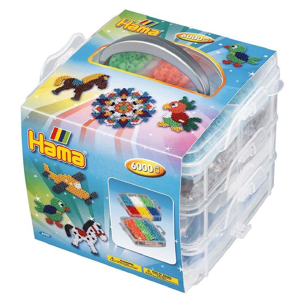 Hama Midi Perleboks - 13x15x15 - 6000 stk. + 3 Perleplader