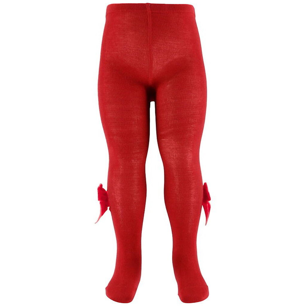 Condor Strømpebukser m. Veloursløjfe - Rød