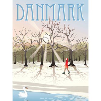 Vissevasse Plakat - 50x70 cm - Danmark - Vintersol