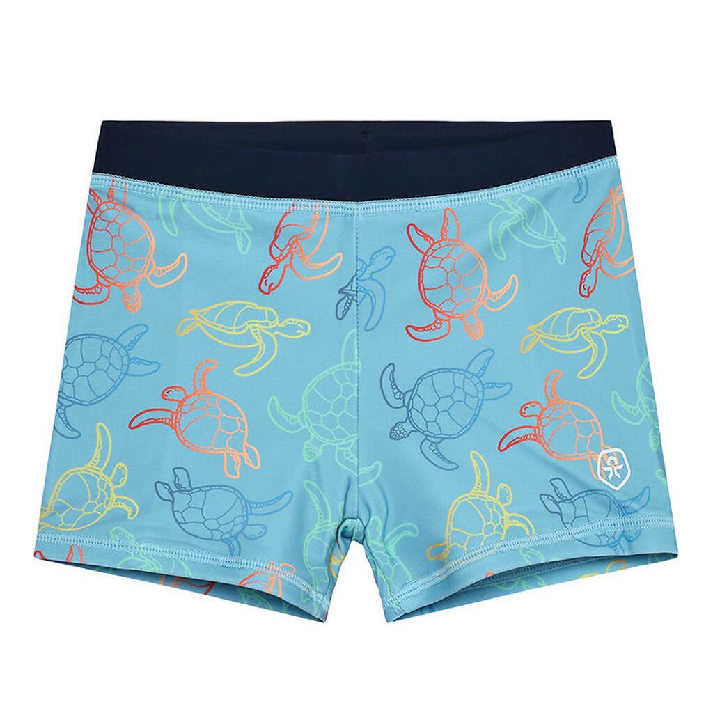 Color Kids Badebukser - Cerulean m. Skildpadder