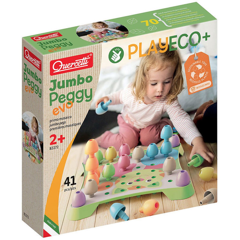 Quercetti Stiftmosaik - Jumbo Peggy Evo PlayEco+ - 41 Dele - 822