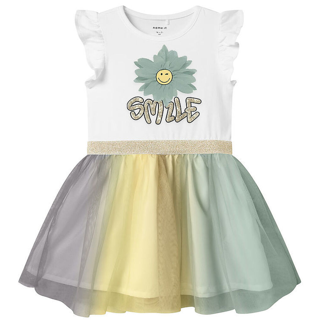 Name It Kjole - Tyl - NmfArnina - Bright White