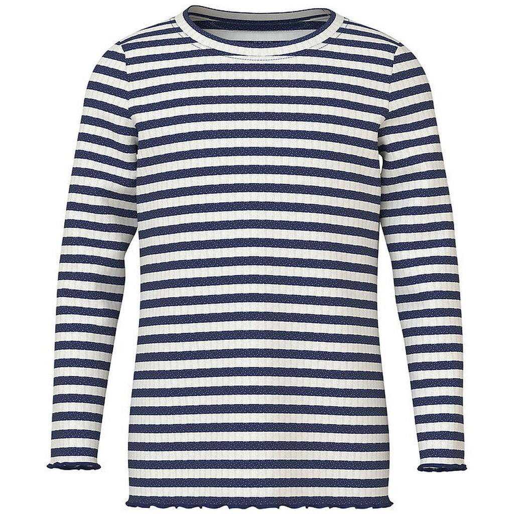 Name It Bluse - NmfVemma - Cloud Dancer/Beacon Blue Stripe