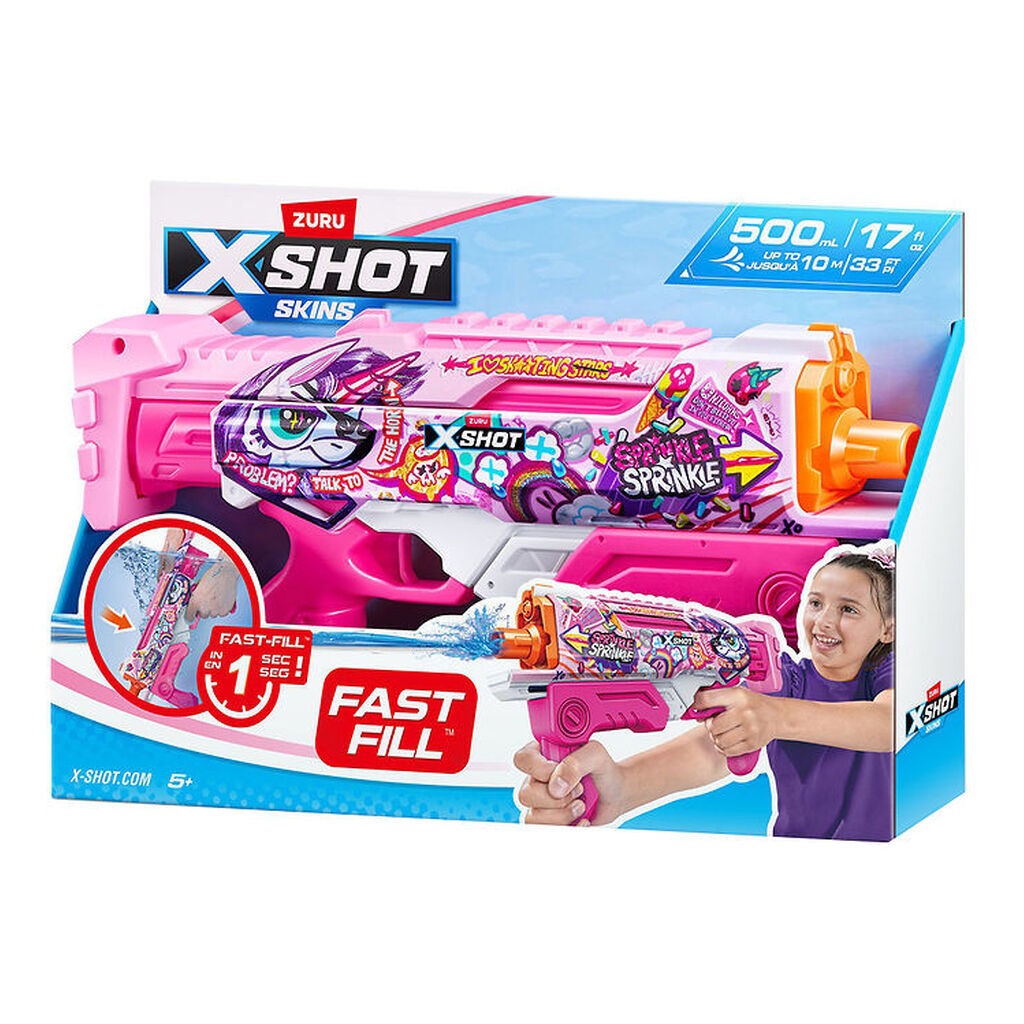 X-SHOT Vandpistol - Skins Hyperload Fast-Fill - 500 ml - Unicorn