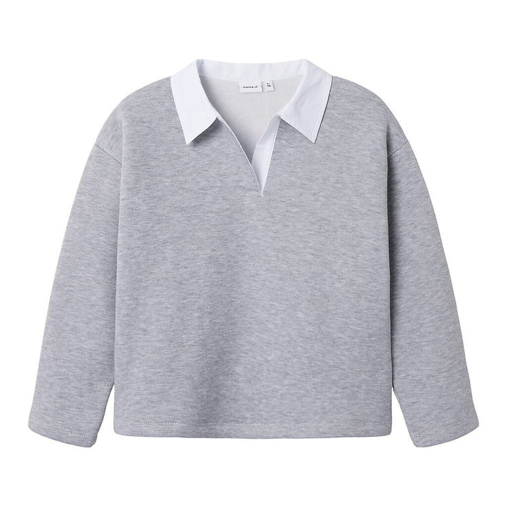 Name It Polobluse - NkfBetsy - Gråmeleret