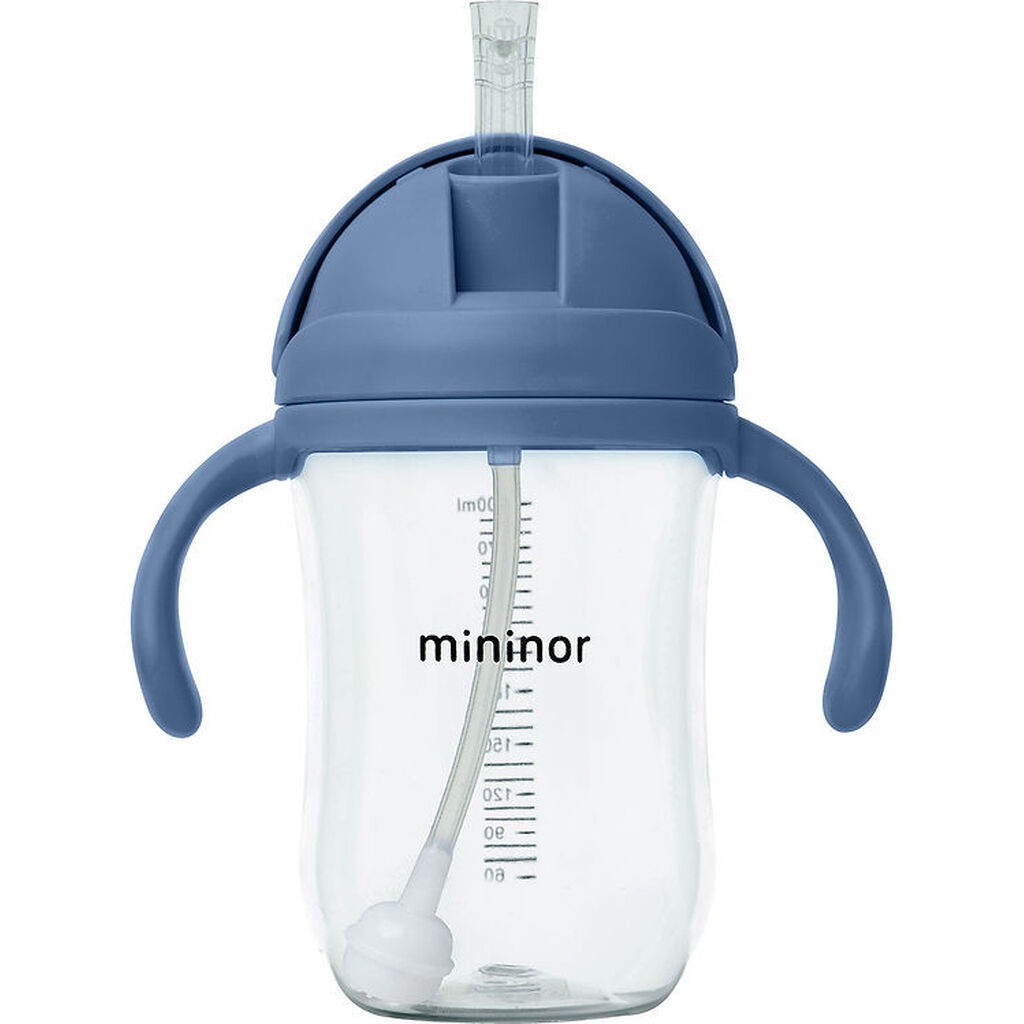 Mininor Kop m. Sugerør - Tritan - 330ml - Blåhval