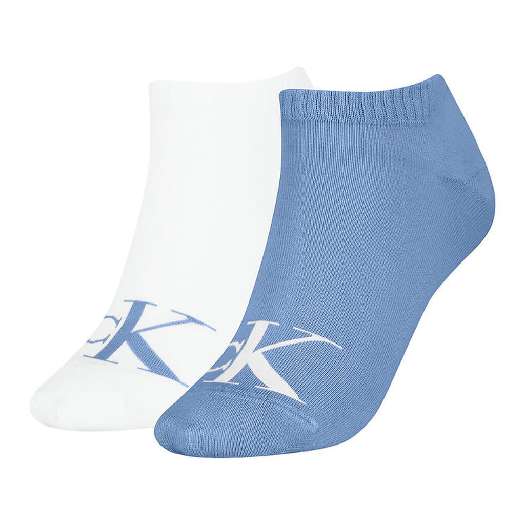 Calvin Klein Ankelstrømper - Sneaker - 2-pak - Sky Blue/Hvid