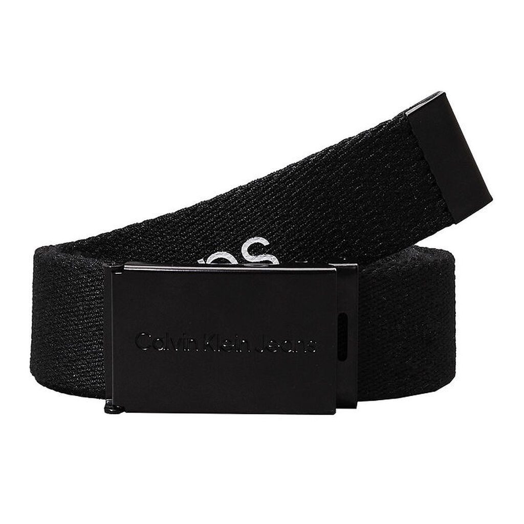 Calvin Klein Bælte - Canvas Logo - Ck Black
