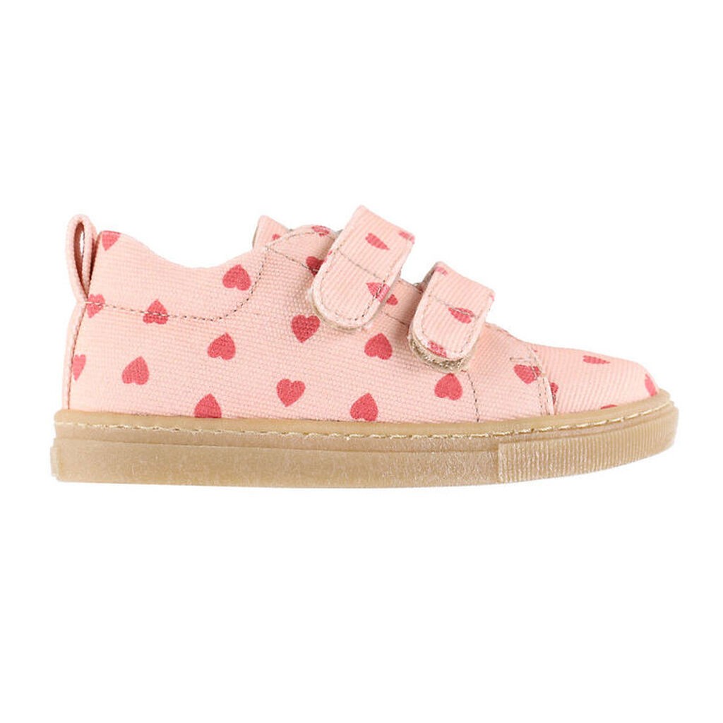 Angulus Sneakers - Kanvas - Rosebud Hearts/Tan