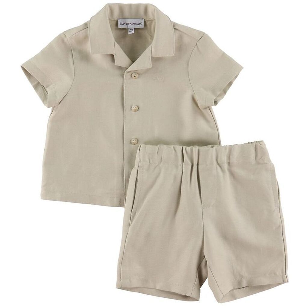 Emporio Armani Sæt - Skjorte/Shorts - Beige