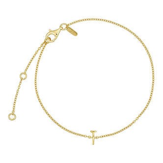 Design Letters Armbånd - T - 18K Guldbelagt