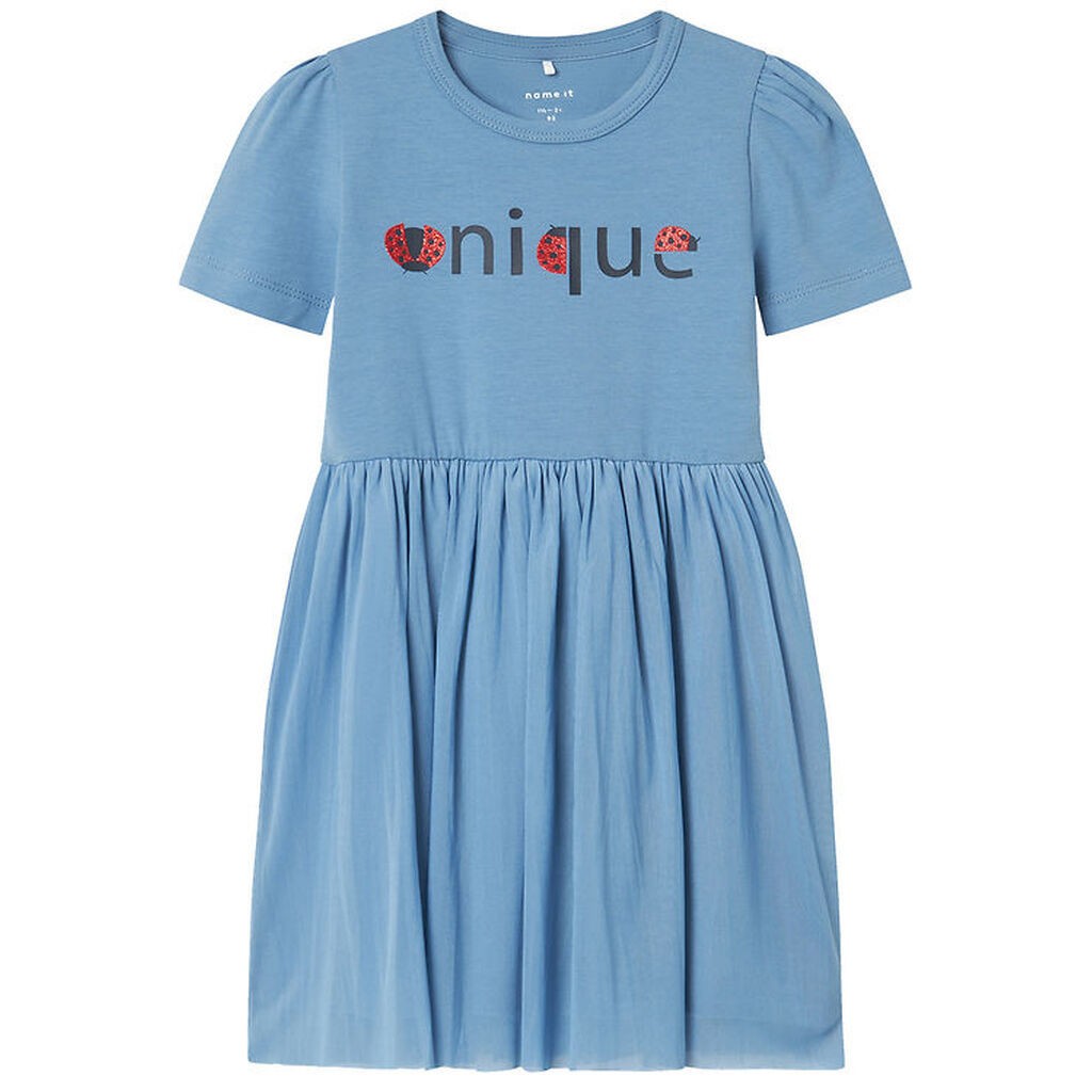 Name It Kjole k/æ - NmfFilera - Coronet Blue m. Glitter
