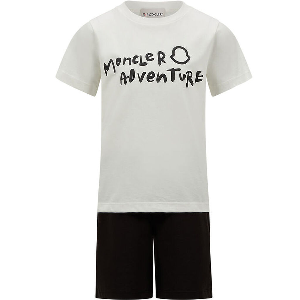 Moncler Sæt - T-shirt/Shorts - Adventure - Hvid/Sort