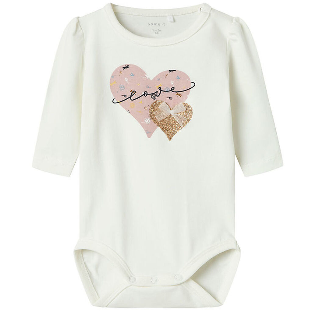 Name It Body l/æ - NbfKinin - Cloud Dancer m. Glitter
