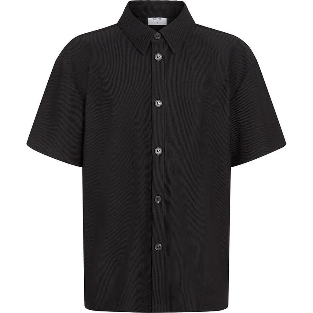 Grunt Skjorte k/æ - Rib - GREsteban - Sort
