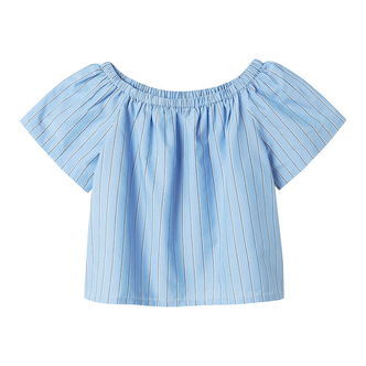 Name It T-shirt - NkfDemman - Provence/Hvid Og Grå