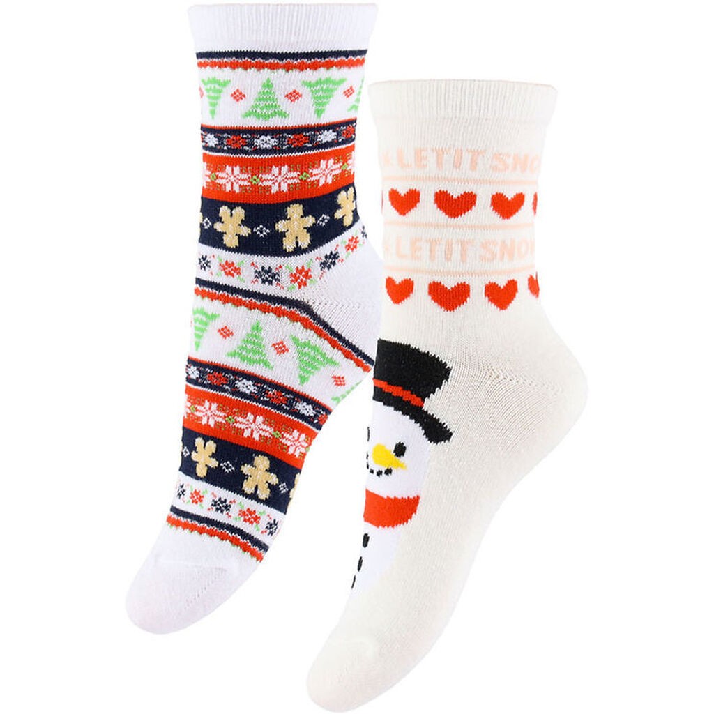 Kids Only Strømper - 2-pak - KogChristmas - Cloud Dancer/Snowman