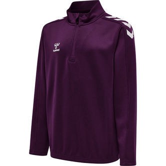 Hummel Sweatshirt - hmlCore XK Half Zip Poly - Acai/Hvid