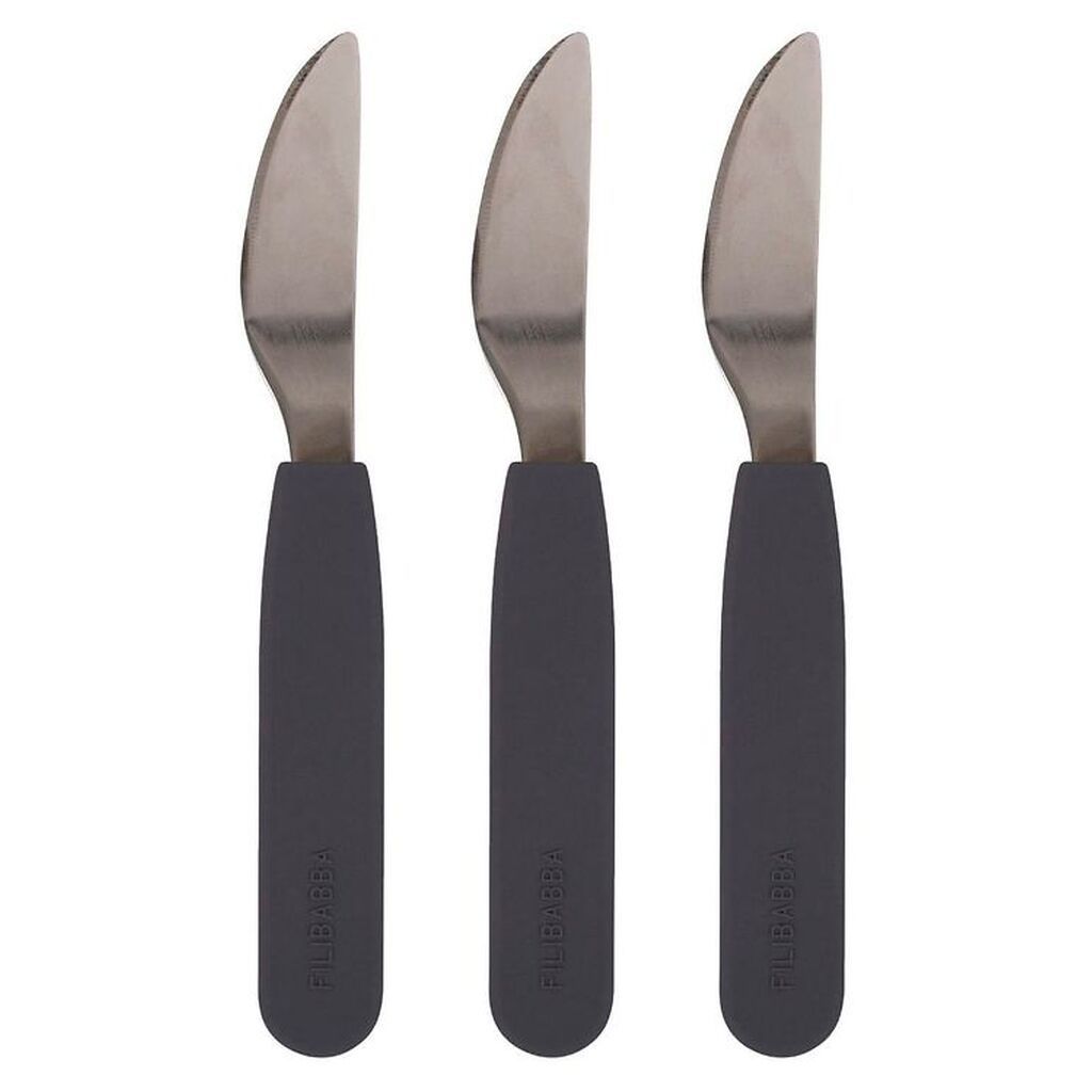 Filibabba Knive - 3-pak - Silikone - Stone Grey