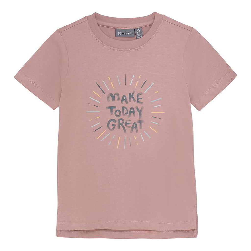 Color Kids T-shirt - w. Print - Woodrose