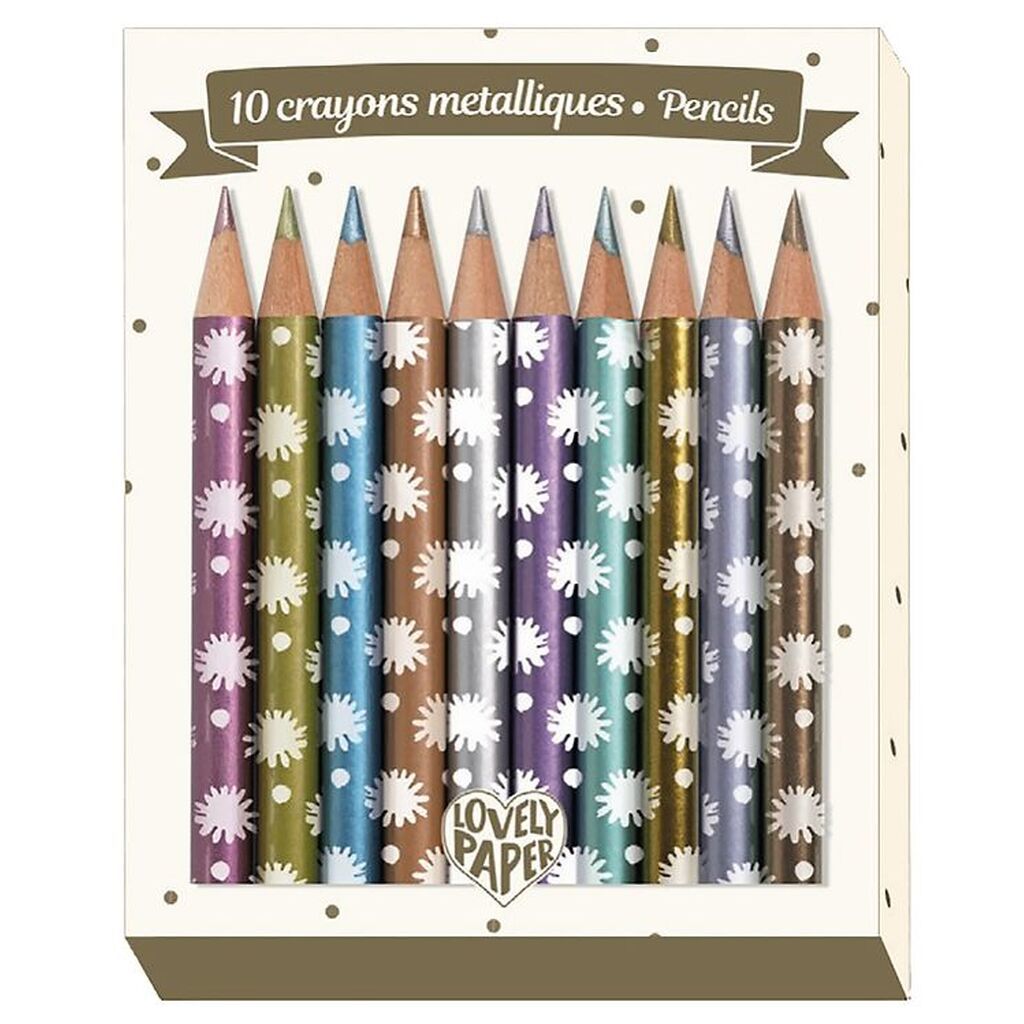 Djeco Farveblyanter - Mini - 10 stk. - Metallic