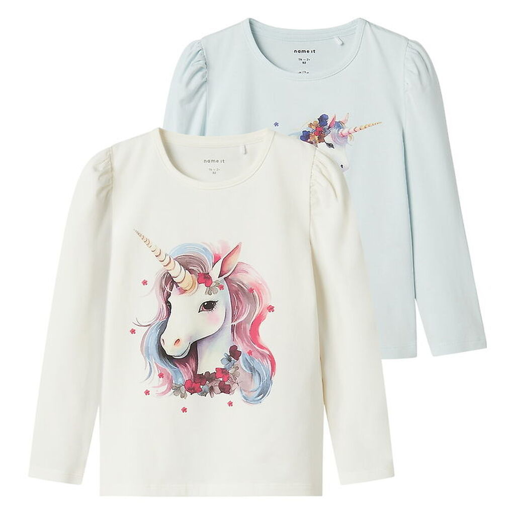 Name It Bluser - NmfKrulle - 2-pak - Country Air/Cloud Dancer