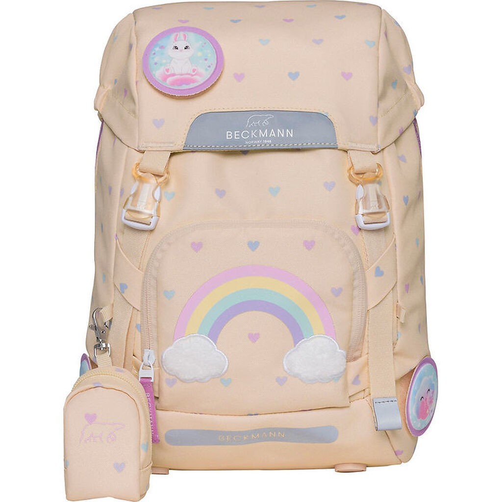 Beckmann Skoletaske - Classic - Heart - Gul