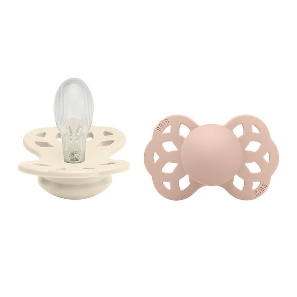 BIBS Infinity Sutter - 2-pak - Str. 2 - Symmetrisk - Ivory/Blush