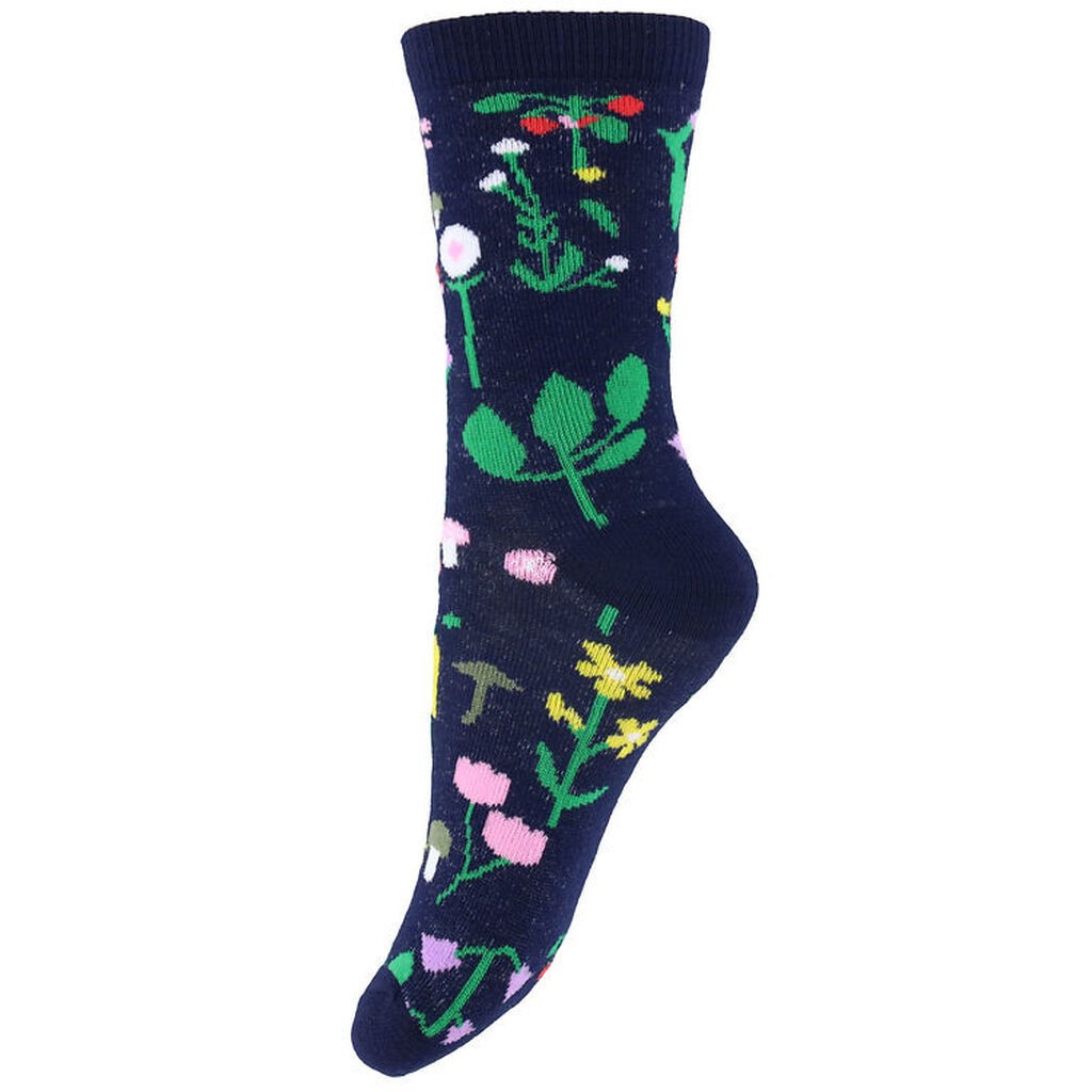 Danefæ Strømper - DaneDanmark - Navy Botanical