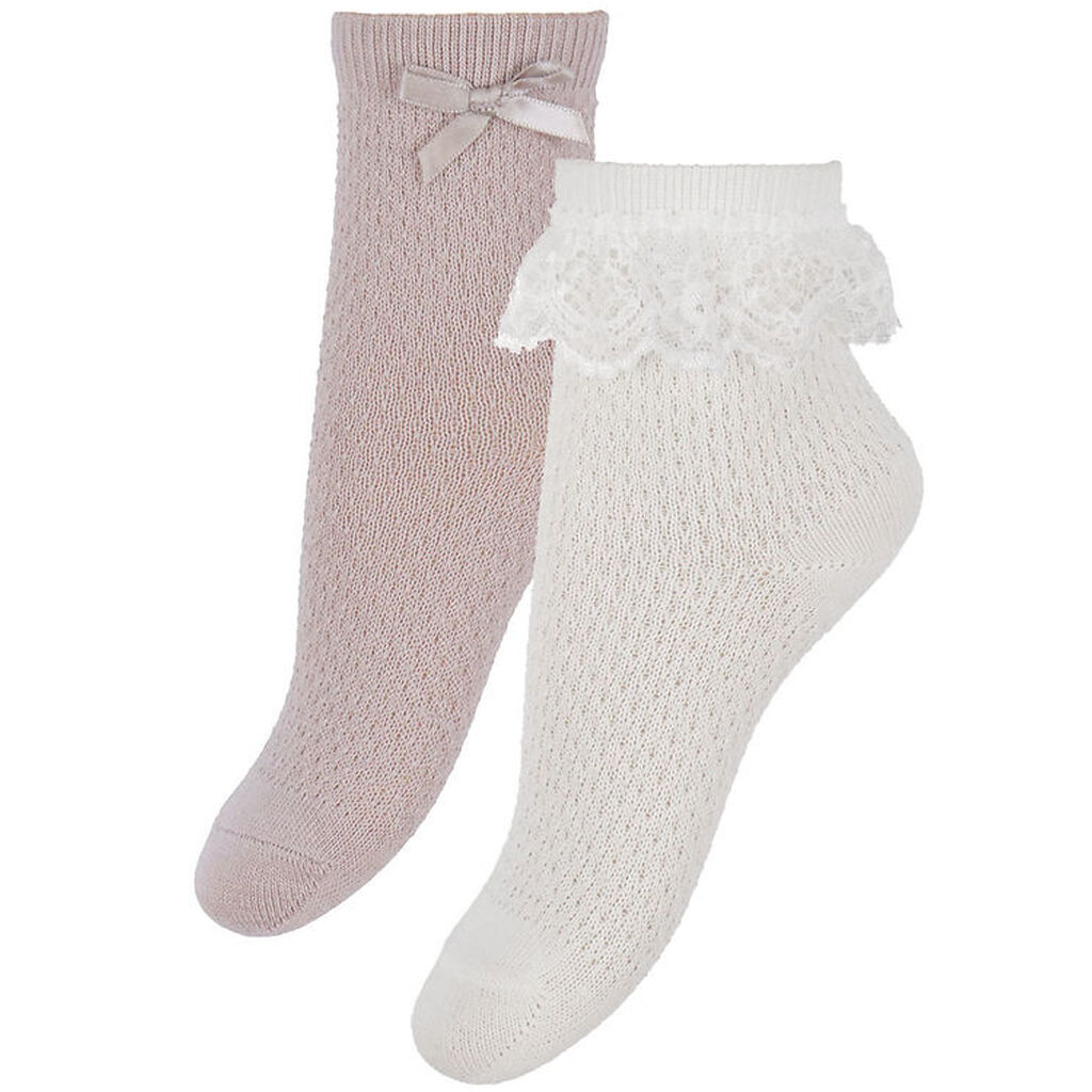 Name It Strømper - 2-pak - Uld/Bomuld - NmfWakma - Snow White/1x