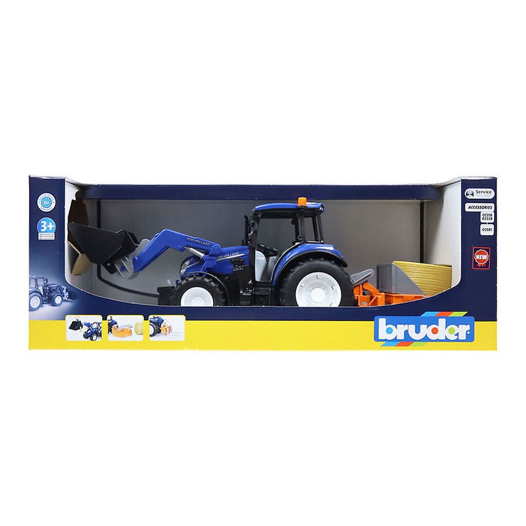 Bruder Traktor - New Holland T5.120 m. Frontlæsser - 02187