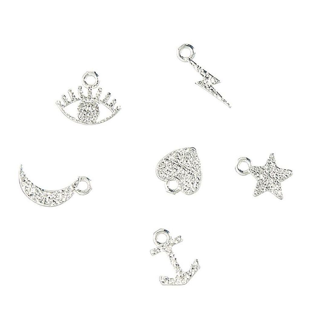 Me&My BOX Vedhæng - 6 Stk. - Ikoner - Sølvbelagt