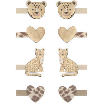 Mimi & Lula Hårclips - 8-pak - 3 cm - Larry Leopard