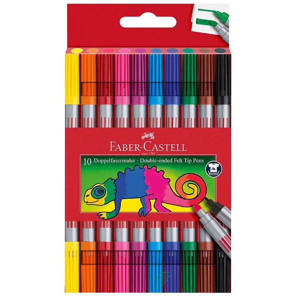 Faber-Castell Tuscher - Dobbelt Tyk/Tynd - 10 stk - Multifarvet