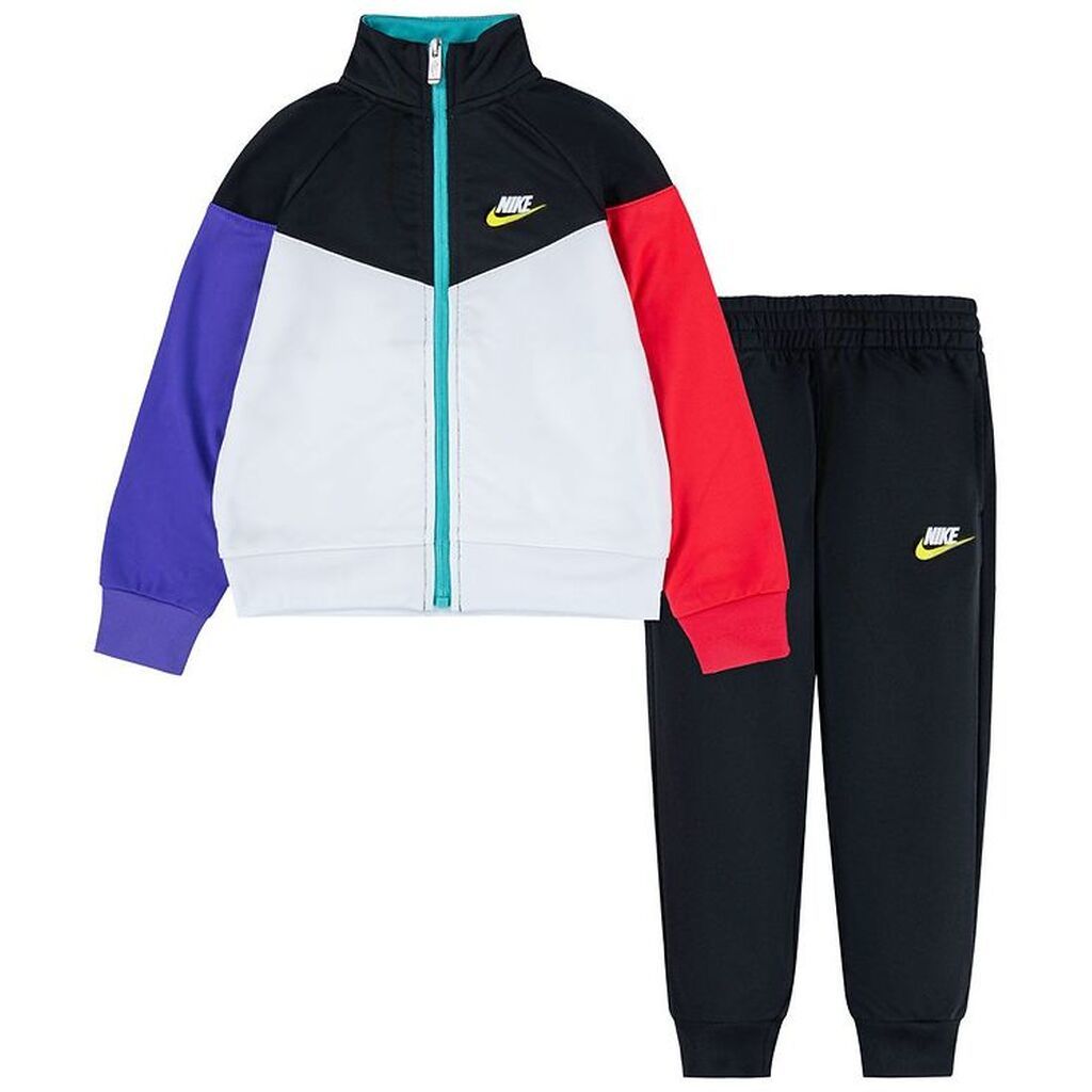 Nike Træningssæt - Cardigan/Bukser - Blocked - Sort/Multifarvet