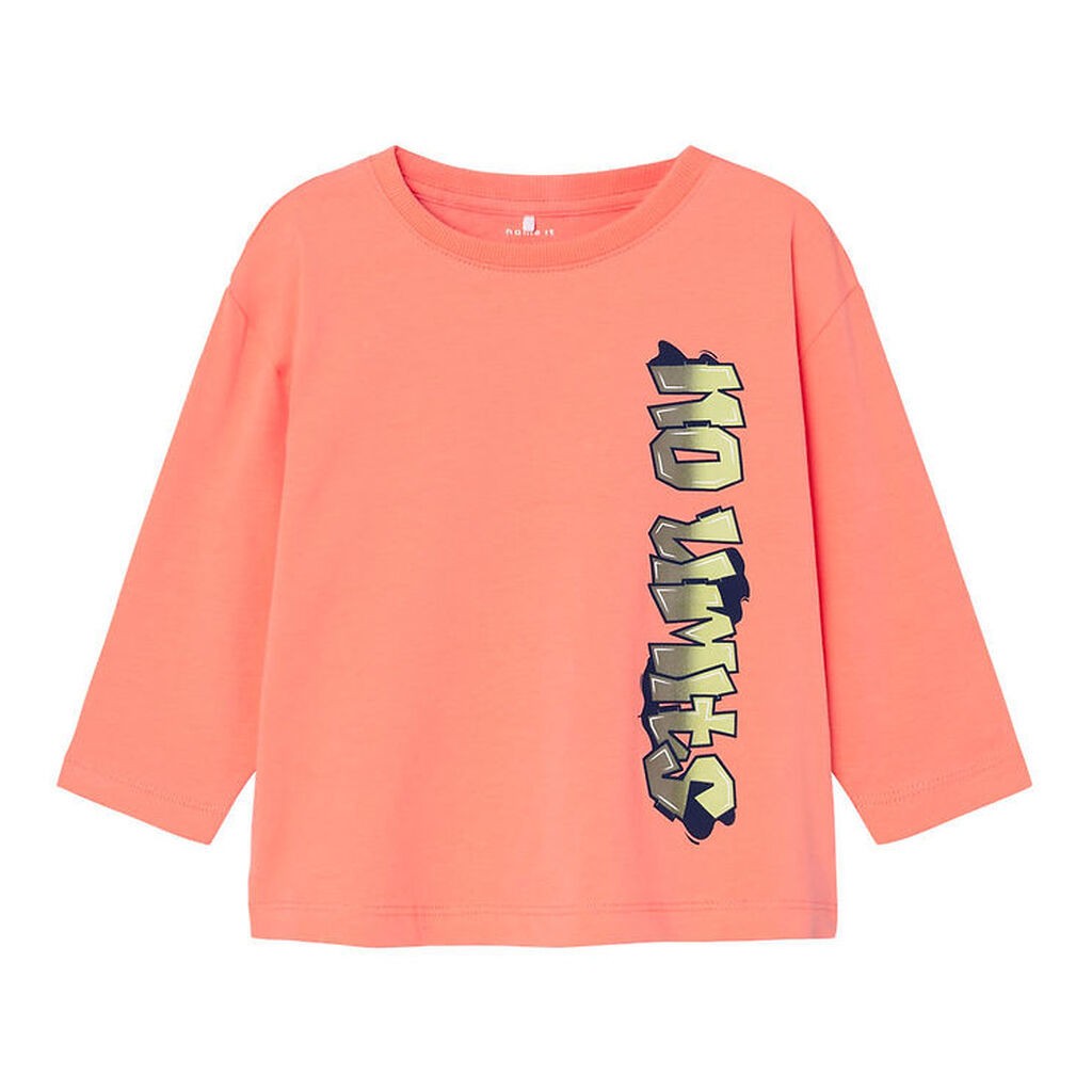 Name It Bluse - NmmNoel - Fusion Coral m. Graffiti