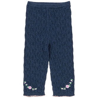 Konges Sløjd Bukser - Strik - Rosier - Ensign Blue m. Hulmønster