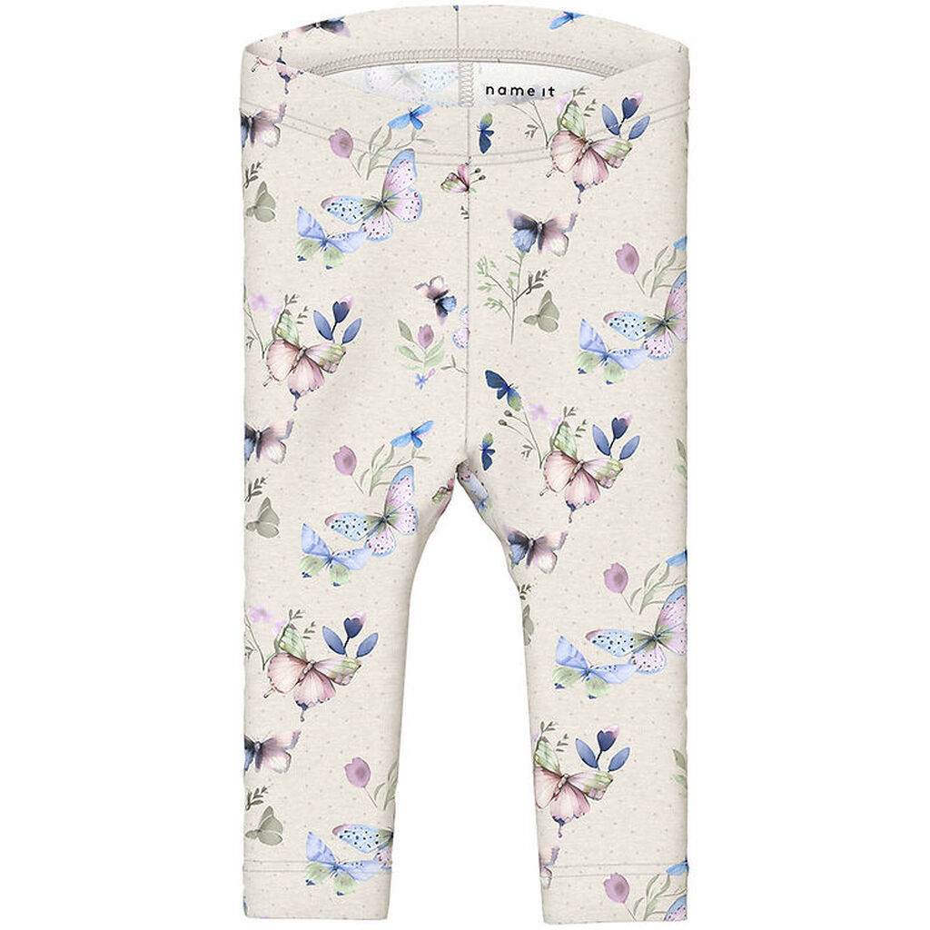 Name It Leggings - NbfBela - Peyote Melange m. Sommerfugle