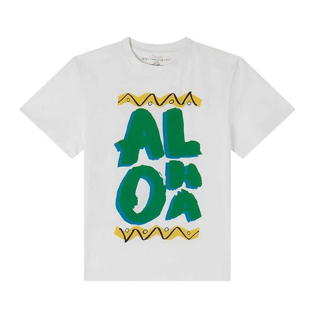 Stella McCartney Kids T-shirt - Hvid/Grøn m. Print