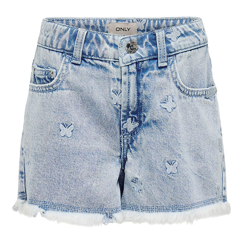 Kids Only Shorts - KogRobyn - Lyseblå Denim/Sommerfugl