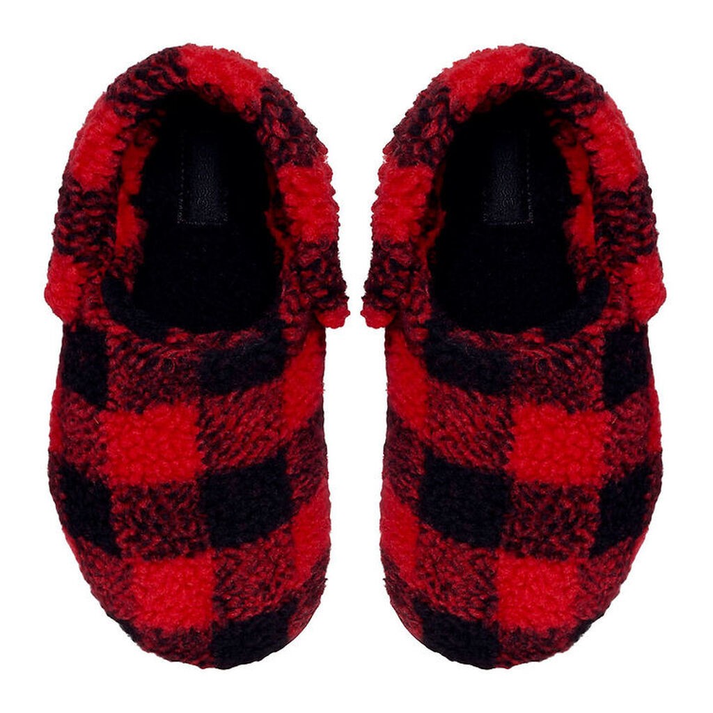 Crocs Hjemmesko - Classic Buff Check Cozzy Slipper - Varsity Red