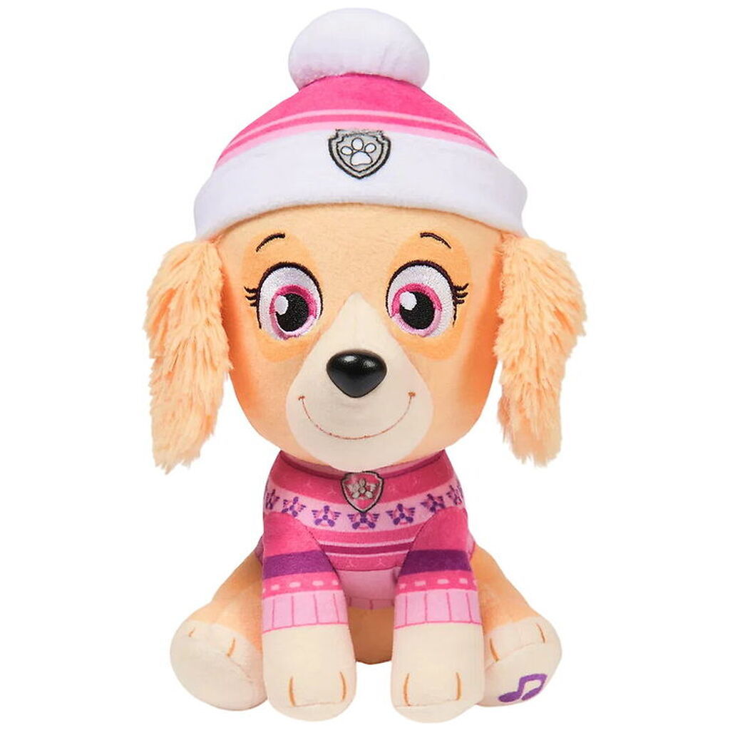 Paw Patrol Bamse m. Lyd - Holiday Music - 20 cm - Skye