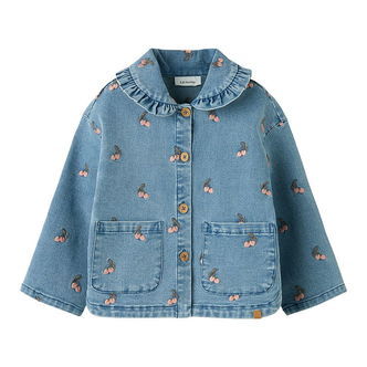 Lil' Atelier Denimjakke - NmfDena - Medium Blue Denim/Cherry