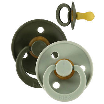 BIBS Colour Sutter - Str. 1 - 2-pak - Rund - Sage/Hunter Green