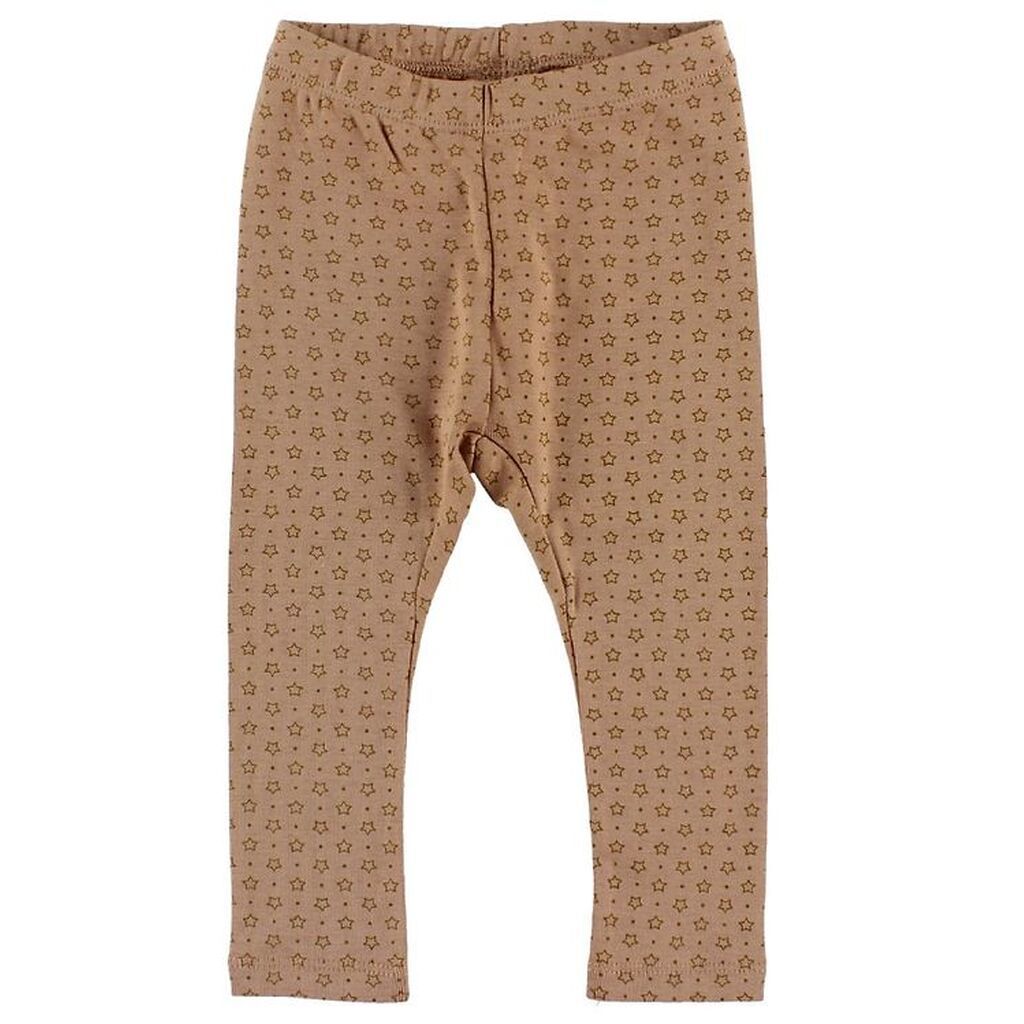 En Fant Leggings - Lys Brun m. Stjerner